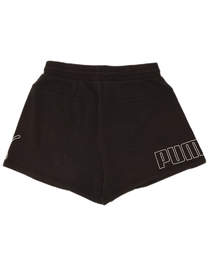 Shorts esportivos gráficos femininos Puma grandes pretos