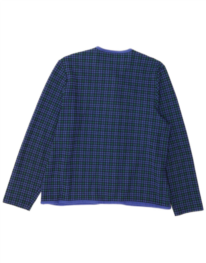 RICHARD STUMP Jaqueta blazer feminina de 5 botões Reino Unido 16 grande xadrez azul