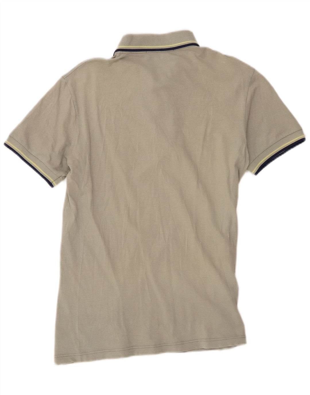 Camisa polo masculina Fred Perry pequena listrada cinza de algodão