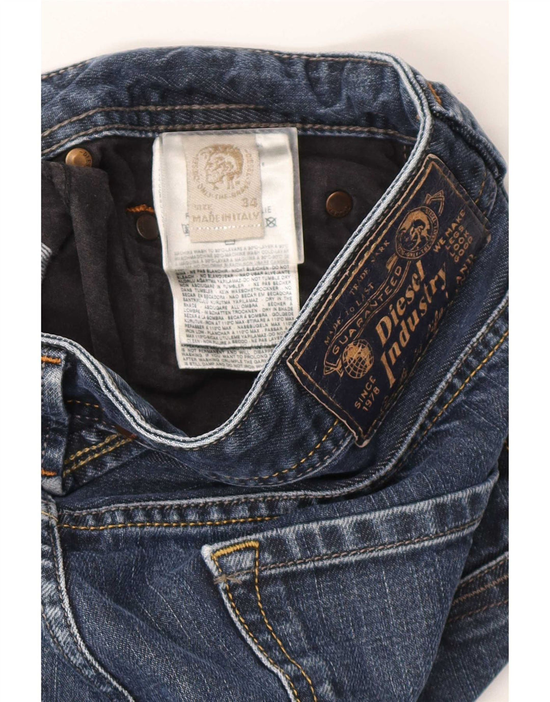 Jeans retos masculinos Diesel W34 L29 algodão azul