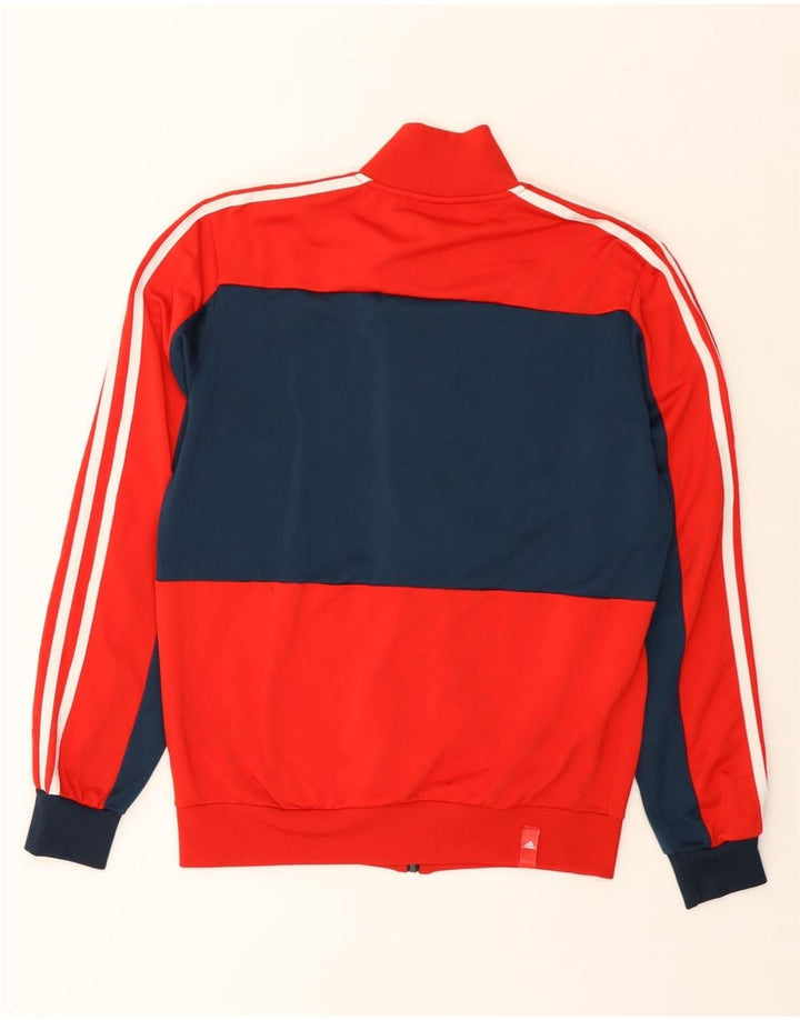 ADIDAS Mens Tracksuit Top Jacket UK 38/40 Médio Vermelho Colourblock Poliéster