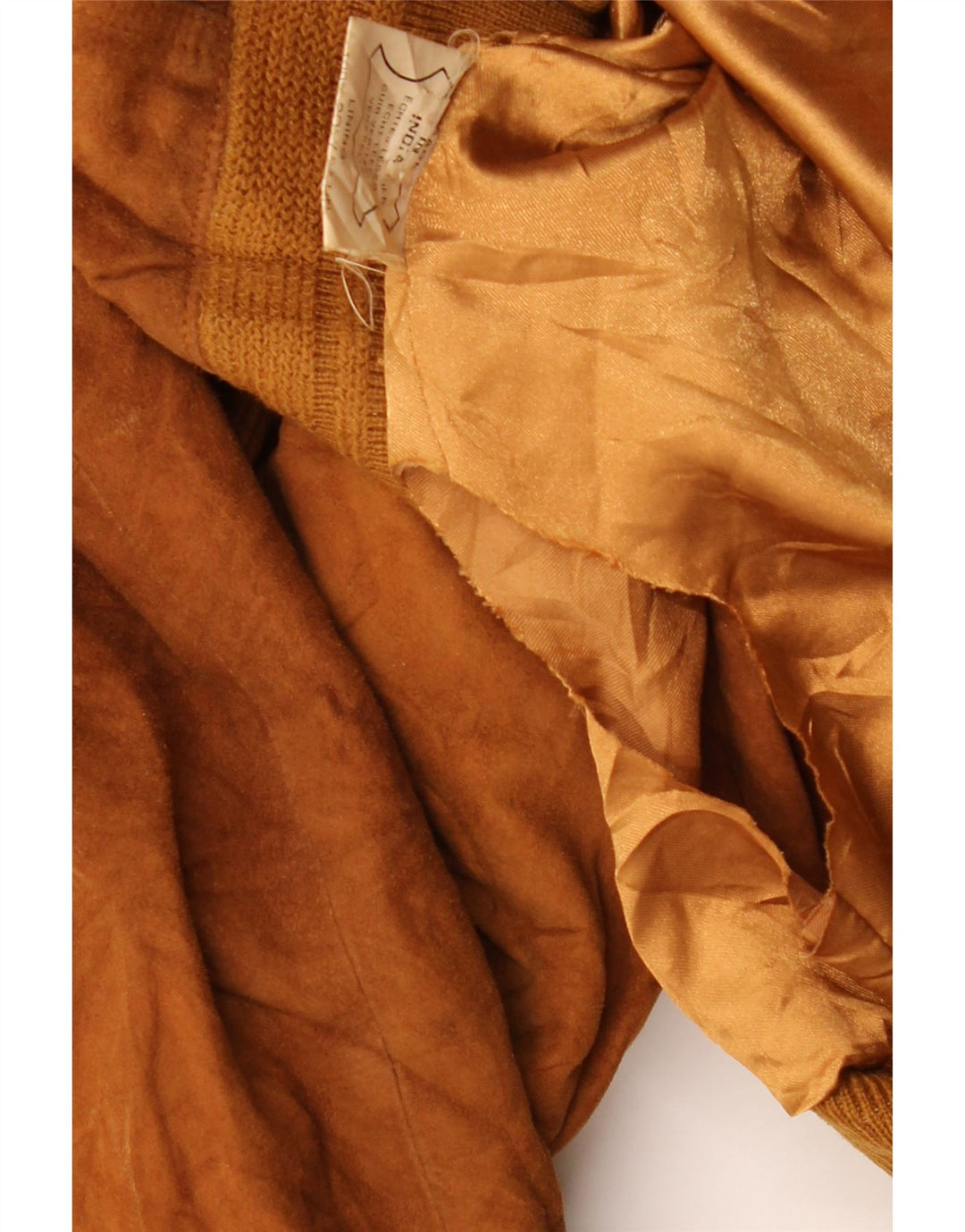 Jaqueta bomber de camurça masculina vintage EU 56 3XL couro marrom