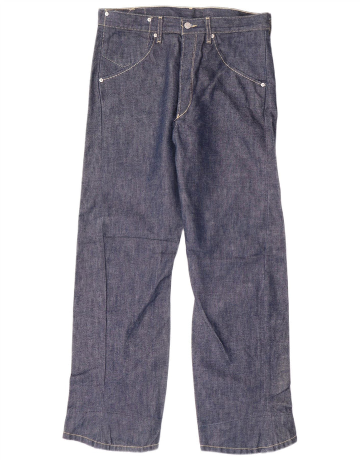 LEVI'S Masculino 501 Straight Jeans W32 L30 Azul Algodão Clássico