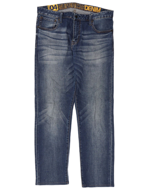 Jeans retos masculinos Superdry W34 L30 algodão azul