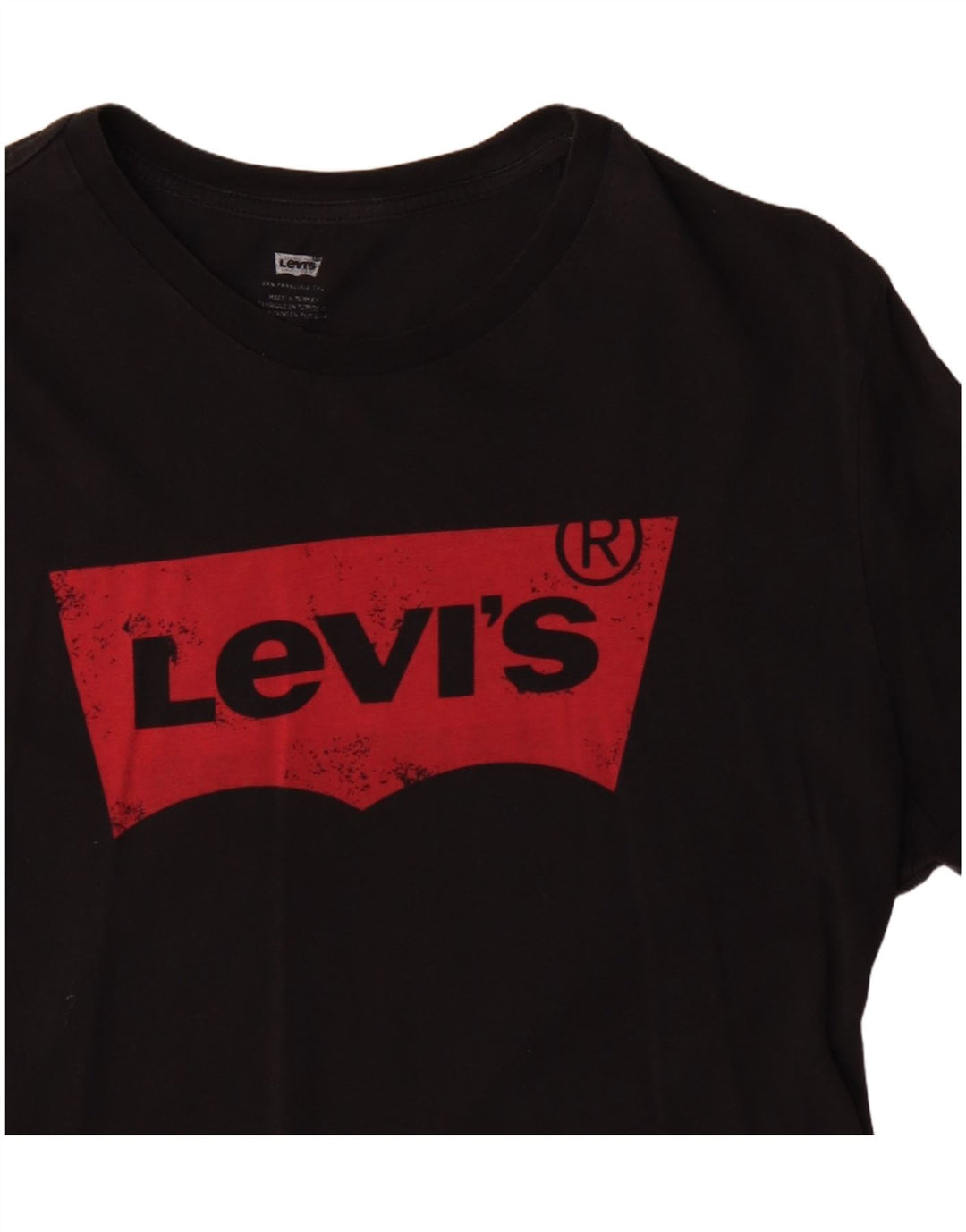 Camiseta gráfica masculina Levi's Top grande de algodão preto