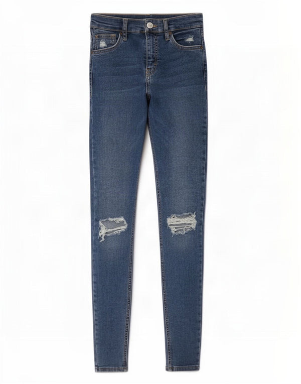 Calça jeans skinny feminina Topshop W25 L29 algodão azul