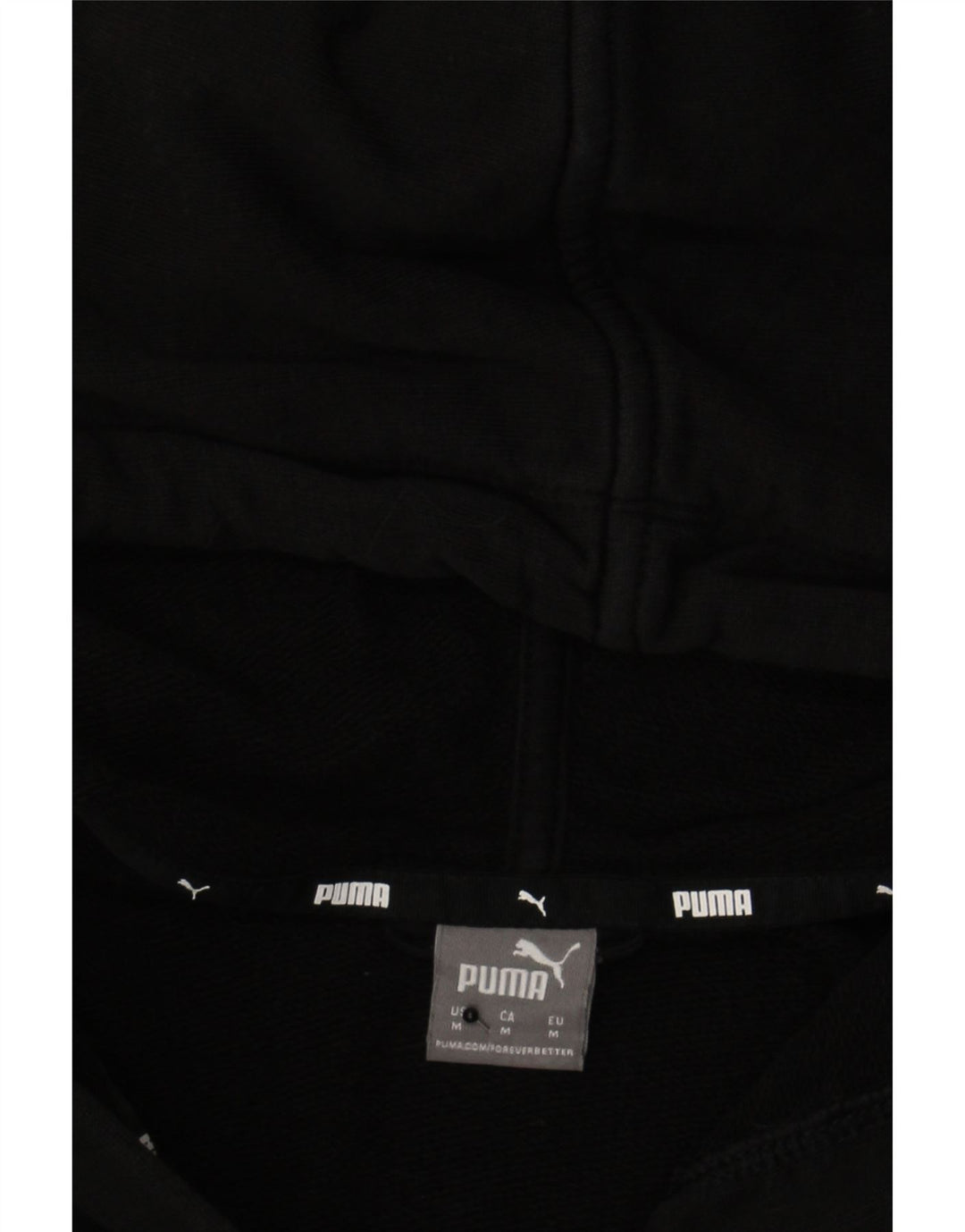 PUMA Womens Crop Zip Hoodie Sweater UK 14 Medium Black Cotton Vintage Puma and Second-Hand Puma from Messina Hembry 