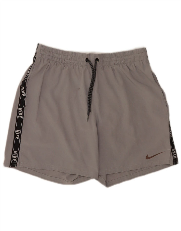 Shorts esportivos gráficos masculinos Nike médio cinza colorblock poliéster