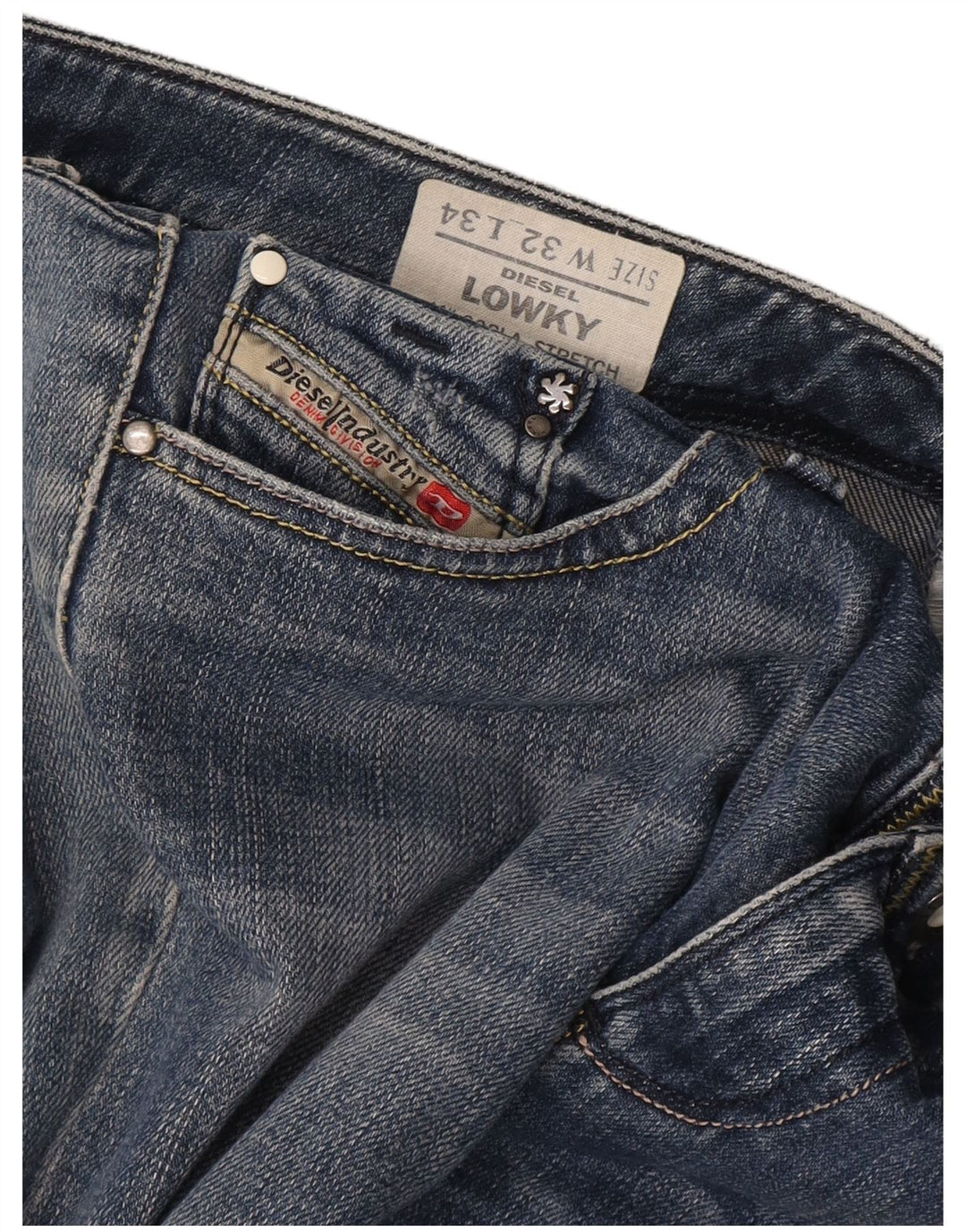 Jeans feminino Diesel Lowky Straight W32 L28 algodão azul