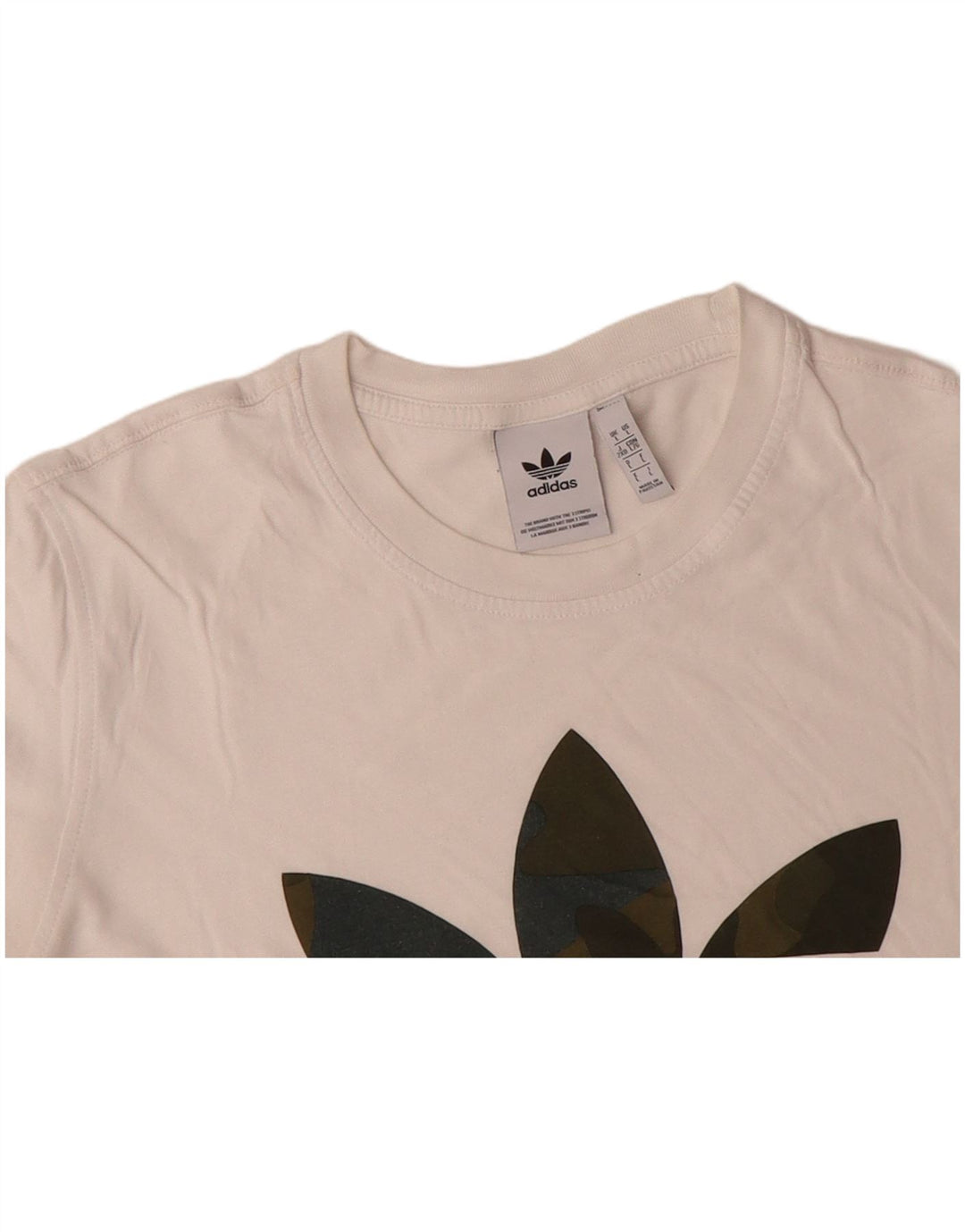 ADIDAS Mens Graphic T-Shirt Top Grande Algodão Branco