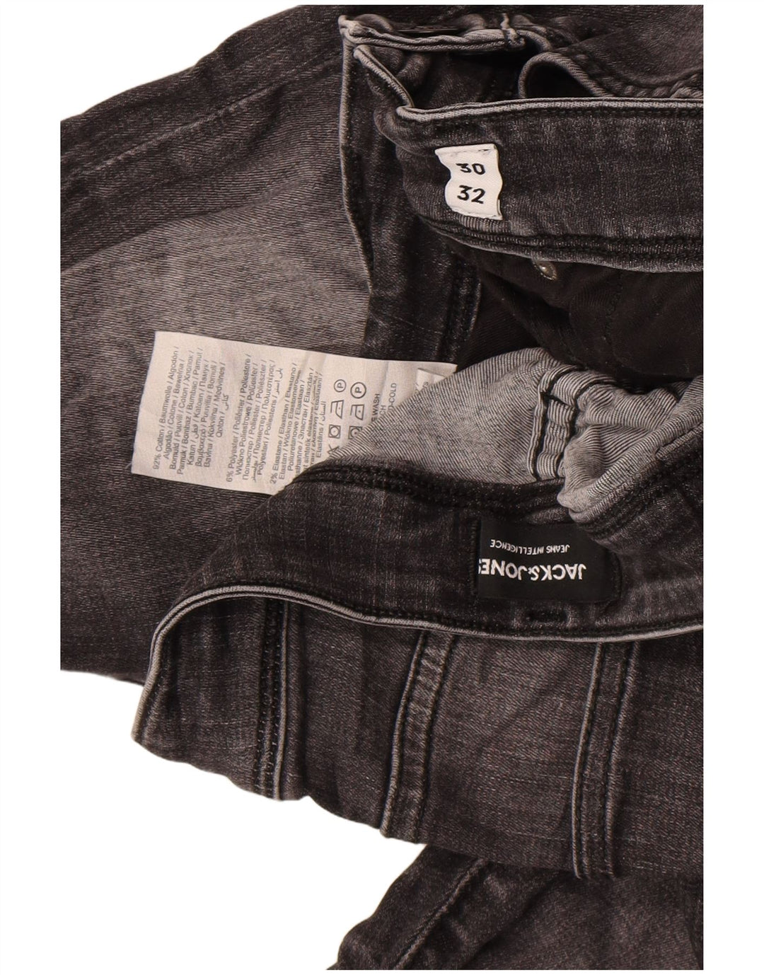 Jack & Jones Masculino GLENN Slim Jeans W30 L32 Algodão Cinza