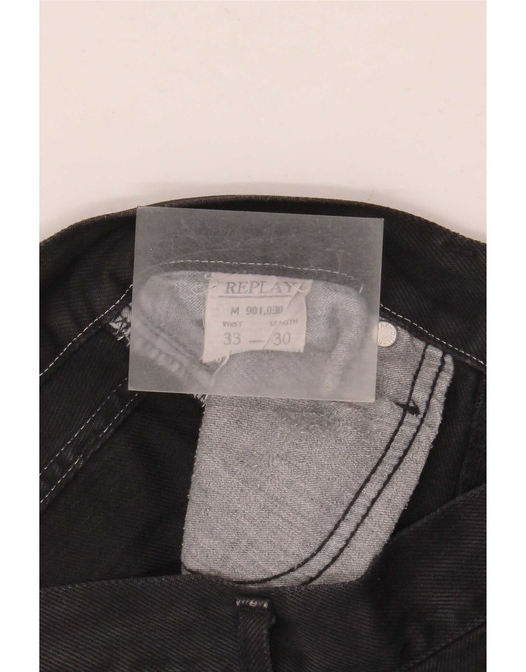 Replay Calça jeans reta masculina W33 L30 preta