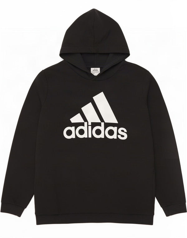 Jumper com capuz gráfico feminino Adidas UK 28/30 3XL algodão preto