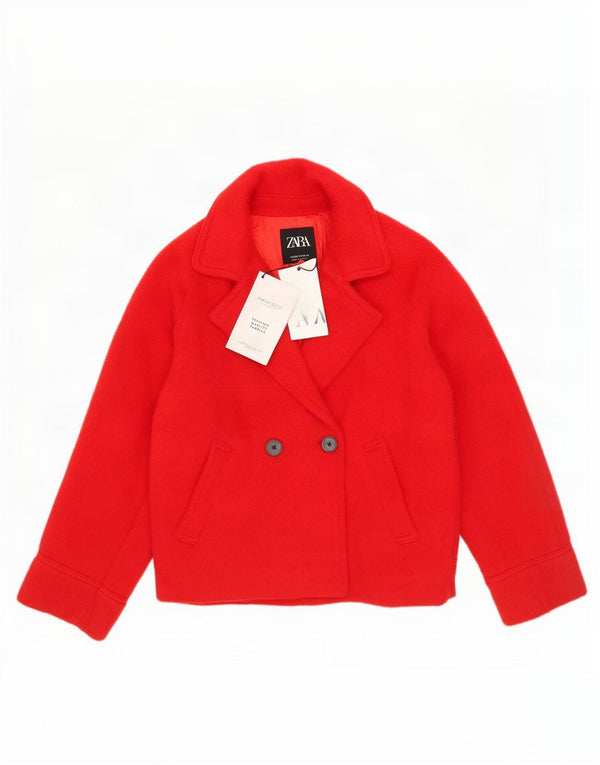 Zara Jaqueta blazer feminina com peito duplo 13-14 anos lã vermelha