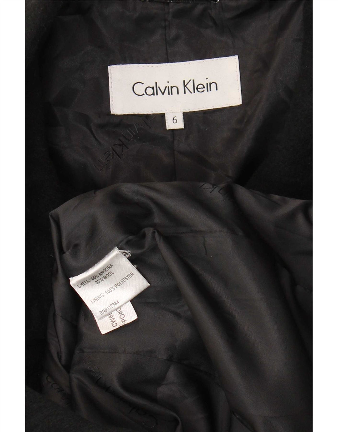Sobretudo feminino Calvin Klein US 6 médio preto angorá