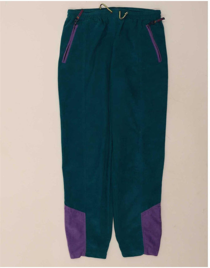 Fato de treino completo de veludo masculino vintage grande poliéster verde Colourblock