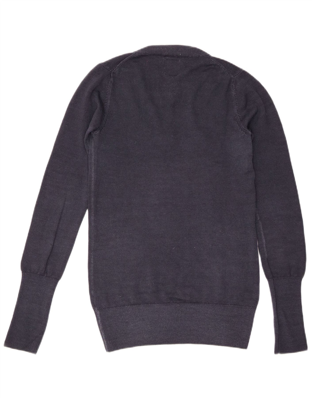 Suéter feminino Sun68 com decote em V Reino Unido 16 grande lã azul marinho