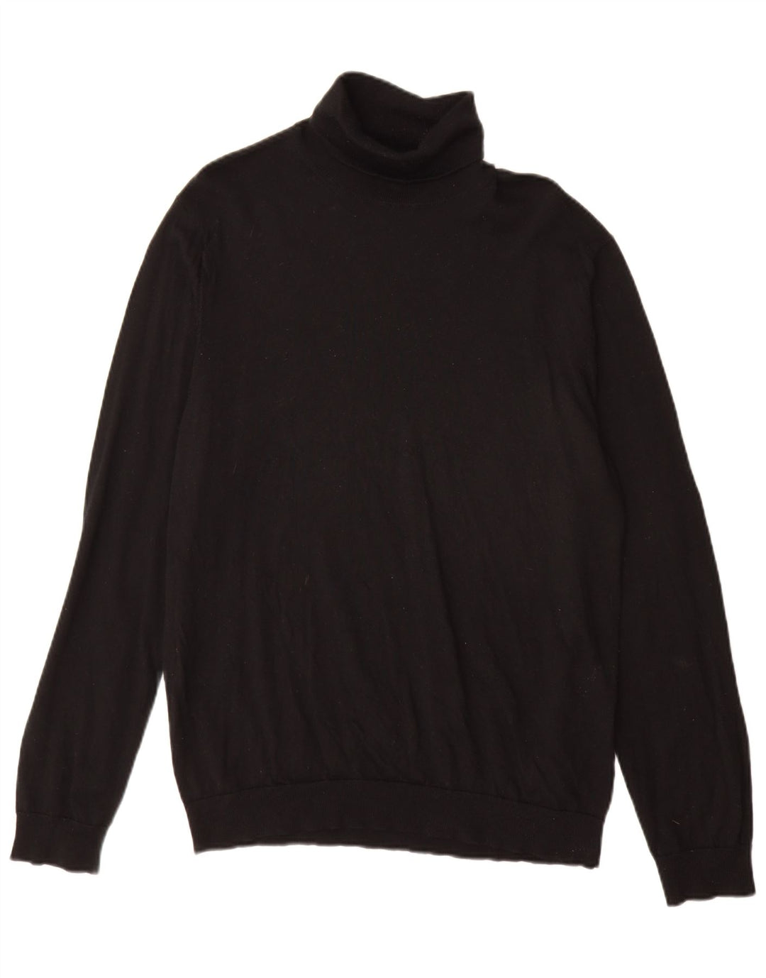 Suéter masculino Marks & Spencer com gola redonda XL lã merino preta