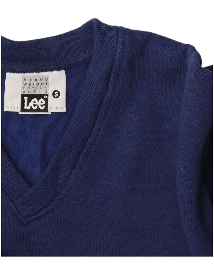 Lee moletom masculino jumper pequeno algodão azul marinho