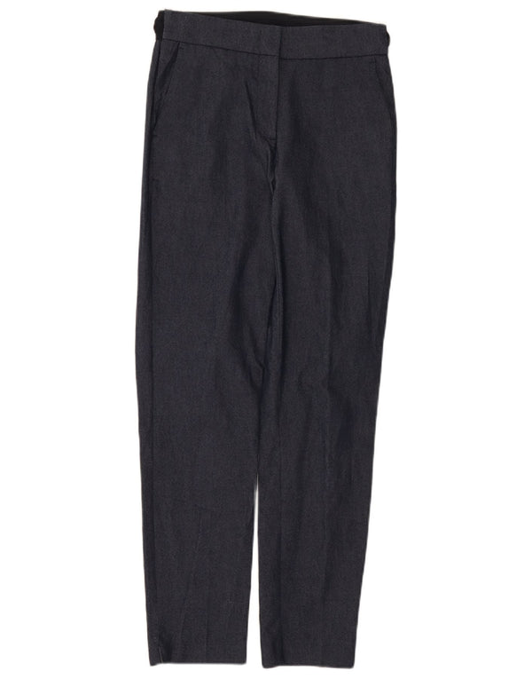 Calça feminina Zara Slim Suit XS W24 L27 azul marinho
