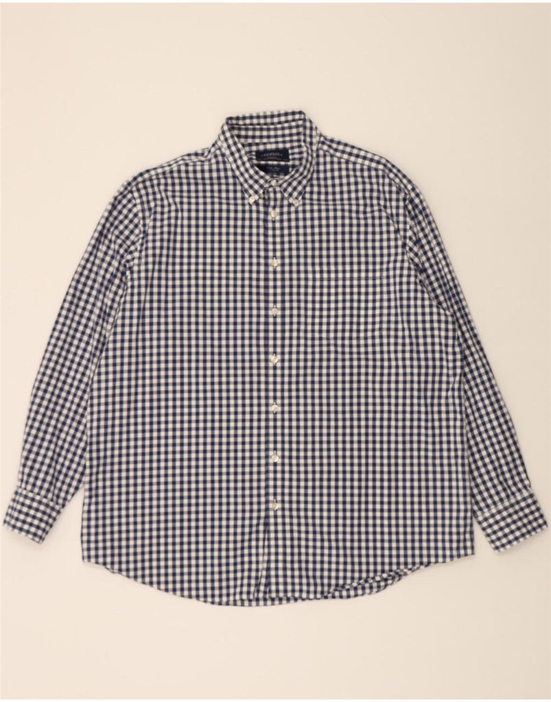CHARLES TYRWHITT Mens Classic Fit Shirt 2XL Navy Blue Gingham Cotton Vintage Charles Tyrwhitt and Second-Hand Charles Tyrwhitt from Messina Hembry 