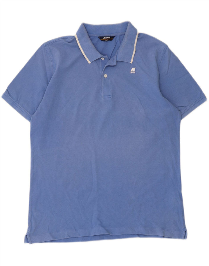 Camisa polo masculina K-Way XL algodão listrado azul