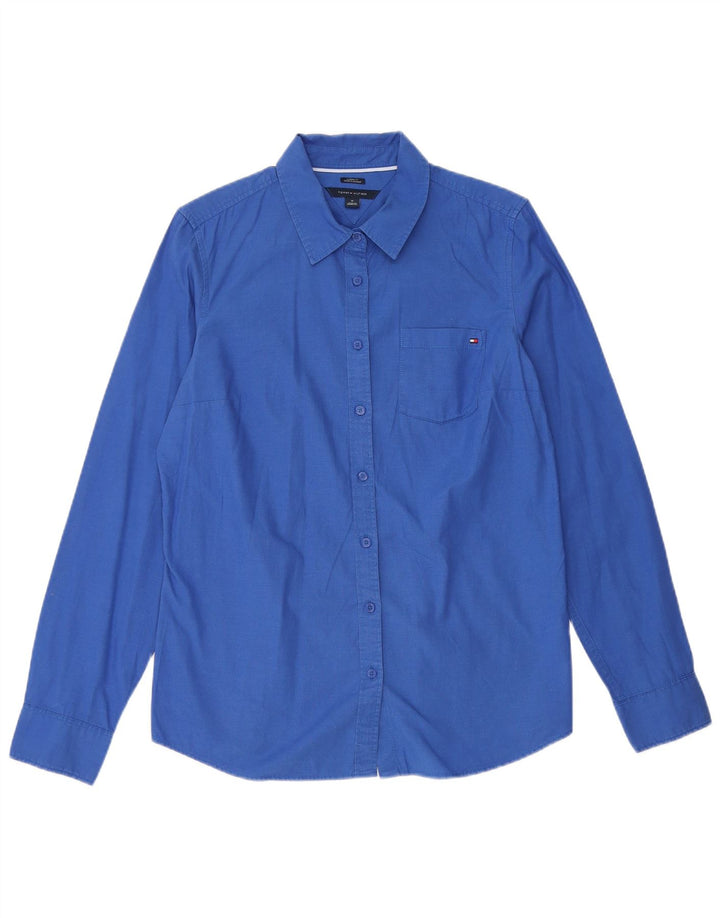 Camisa Tommy Hilfiger Feminina Classic Fit Reino Unido 14 Algodão Azul Médio