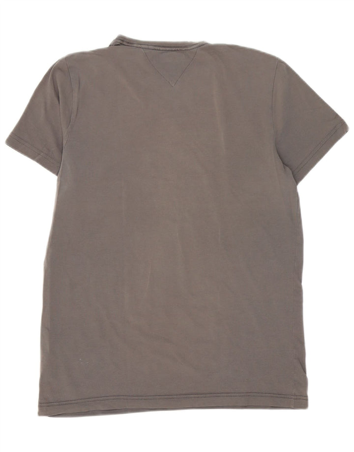 Tommy Hilfiger Mens Slim Fit Camiseta Top Médio Algodão Cinza