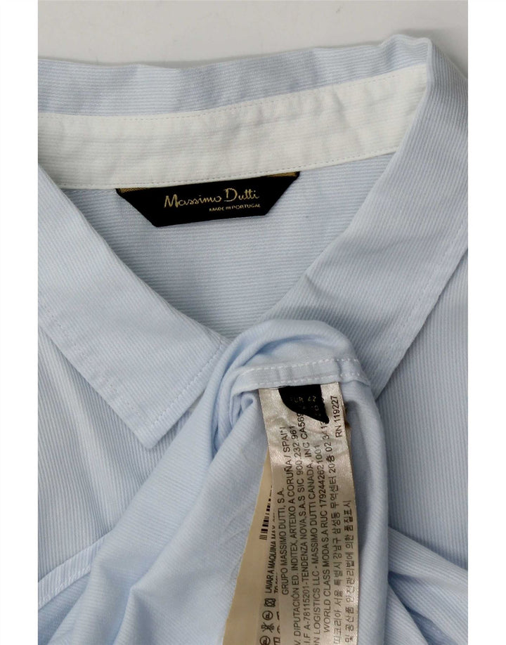Camisa feminina Massimo Dutti tamanho 42 grande algodão listrado azul
