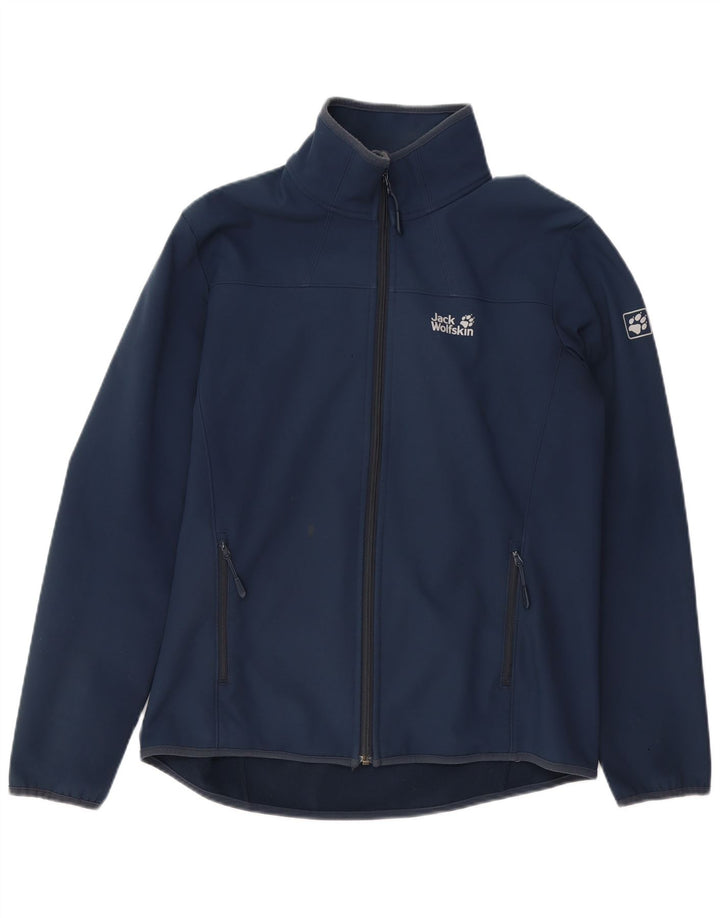 Jaqueta de treino masculina JACK WOLFSKIN Reino Unido 36/38 pequena azul marinho poliéster