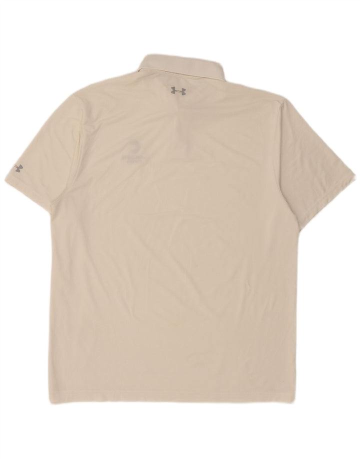 Camisa polo masculina Under Armour Heat Gear grande branca