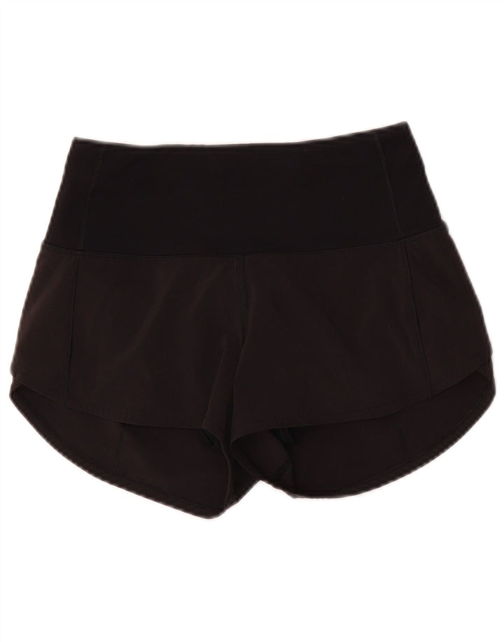Shorts esportivos femininos Lululemon EUA 2 XS preto nylon