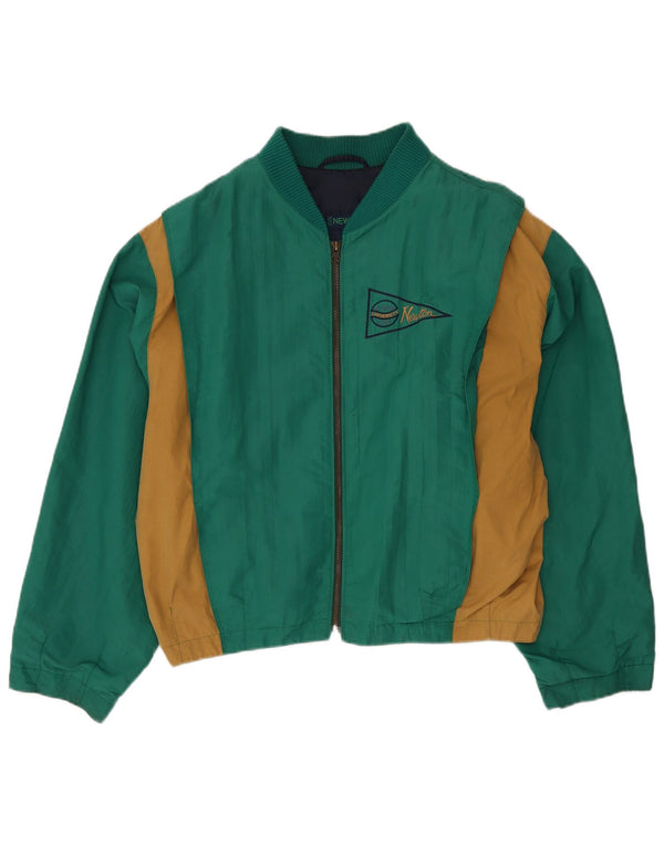 Jaqueta bomber masculina NEWTON UK 42 XL verde algodão colorblock