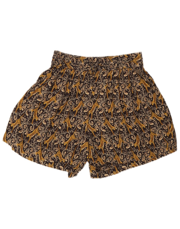 Shorts casuais femininos Fat Face UK 8 pequenos W26 estampa animal multicolorida
