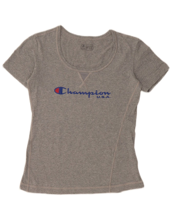 Camiseta feminina com estampa CHAMPION UK 12 cinza médio