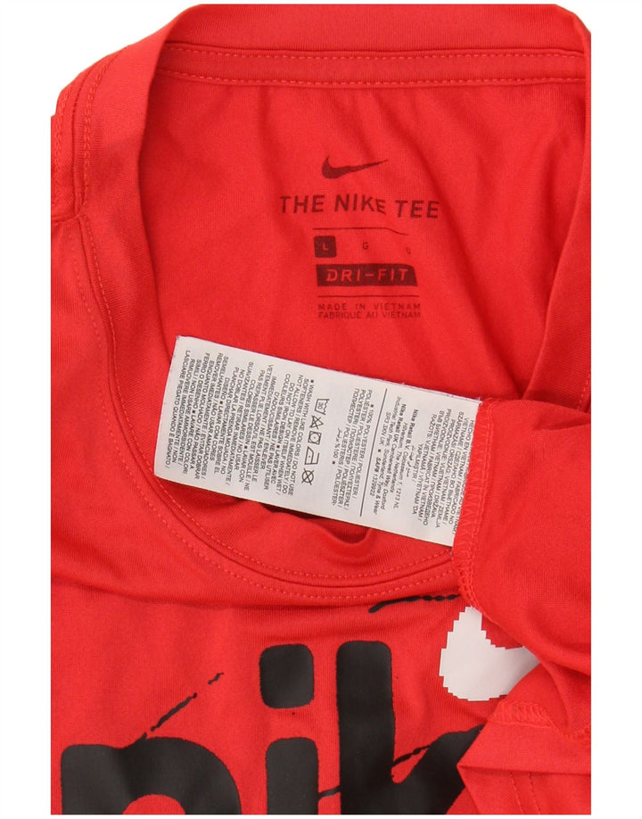 Camiseta masculina NIKE Dri Fit Graphic Top grande poliéster vermelho