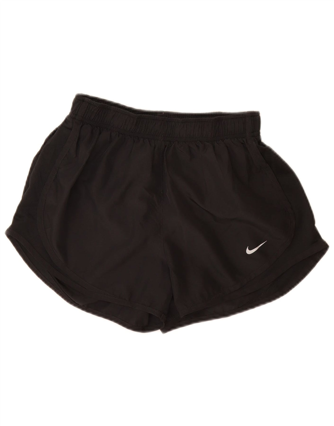Shorts esportivos femininos Nike Dri Fit UK 8 pequenos poliéster preto
