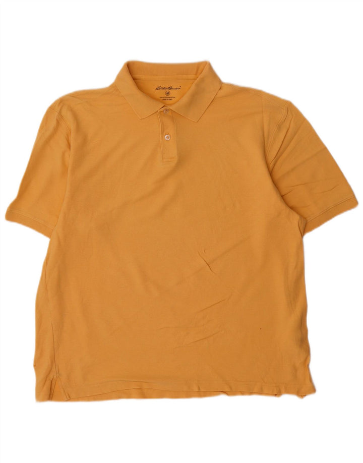 Camisa polo masculina Eddie Bauer de algodão amarelo médio
