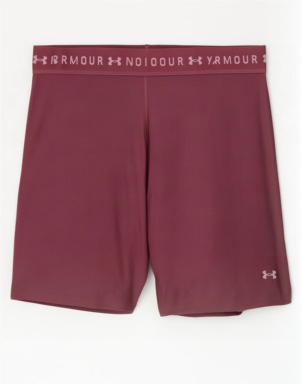 Shorts esportivos gráficos femininos Under Armour UK 20 2XL poliéster Borgonha