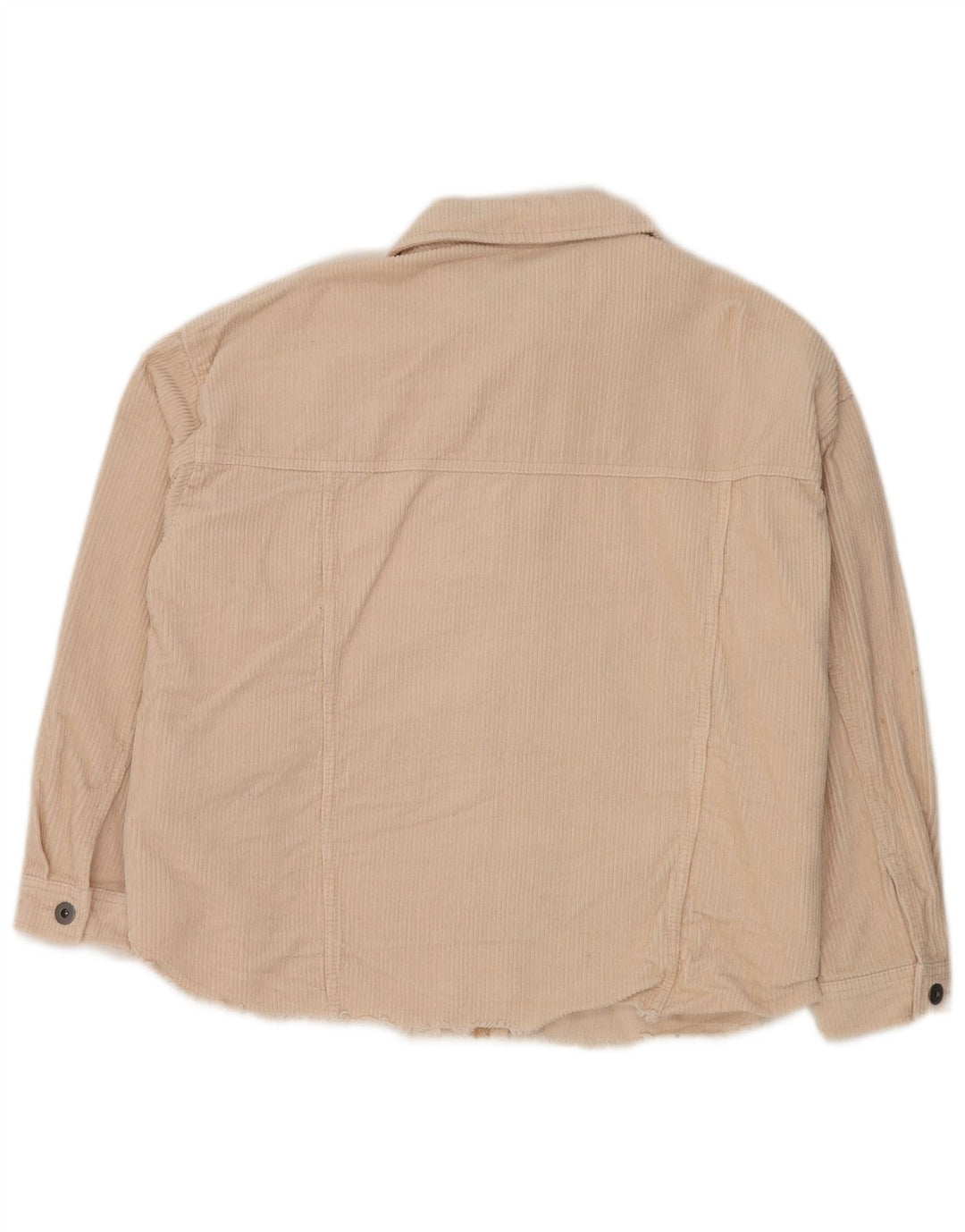 Camisa feminina de veludo cotelê ZARA UK 14 médio off white algodão