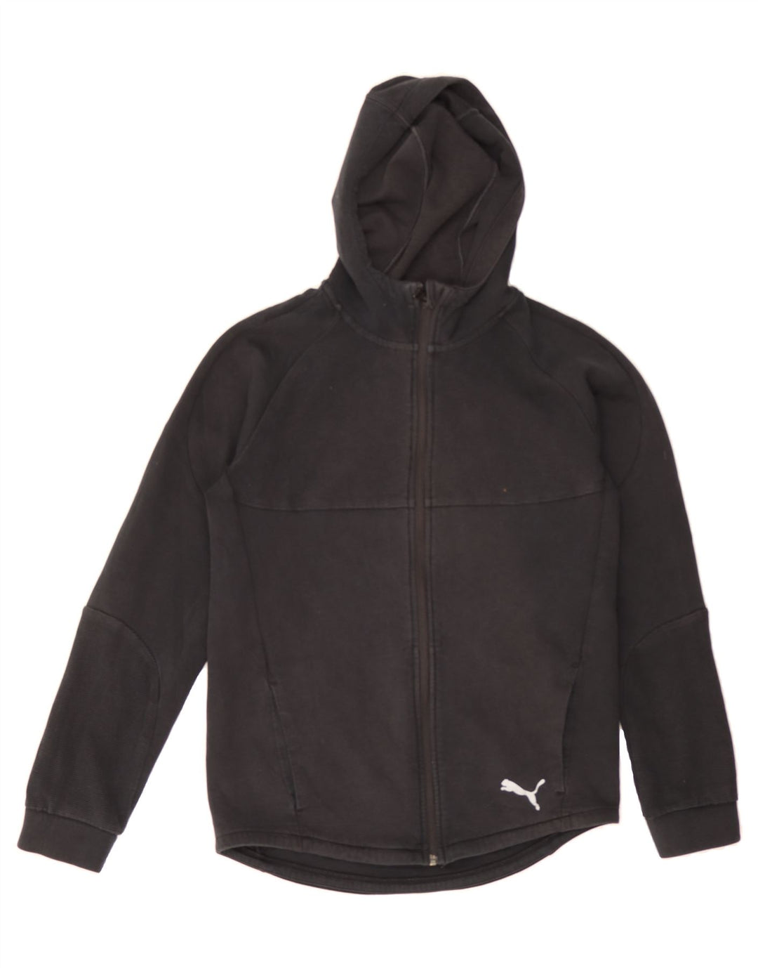 PUMA Boys Zip Hoodie Sweater 15-16 Years Black Cotton Vintage Puma and Second-Hand Puma from Messina Hembry 