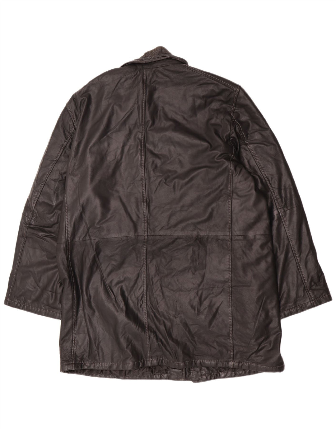 Casaco de couro masculino vintage IT 58 4XL couro preto