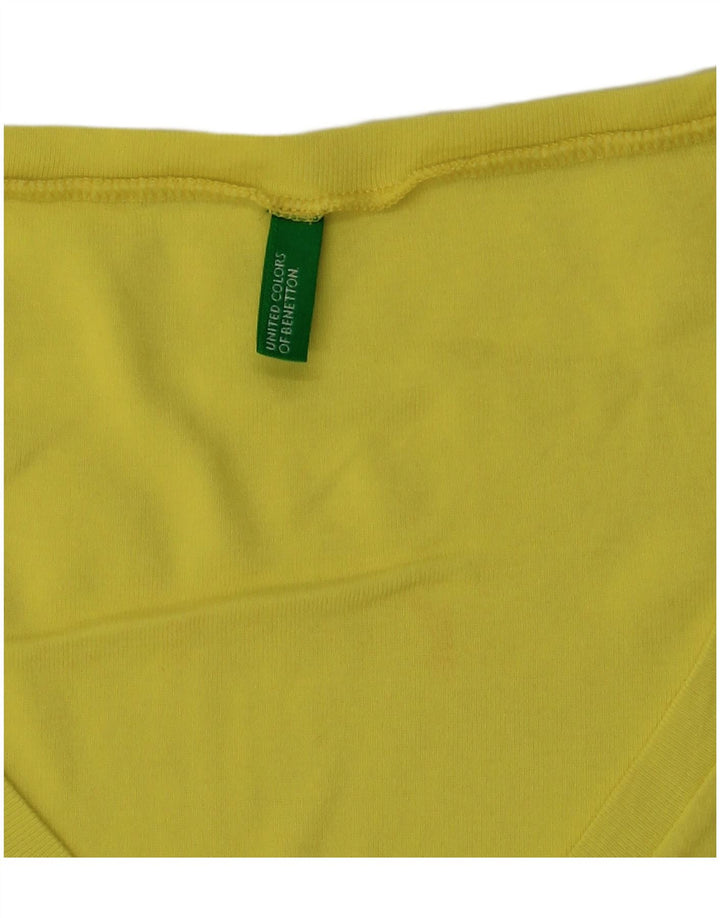 Camiseta feminina Benetton UK 10 pequena amarela