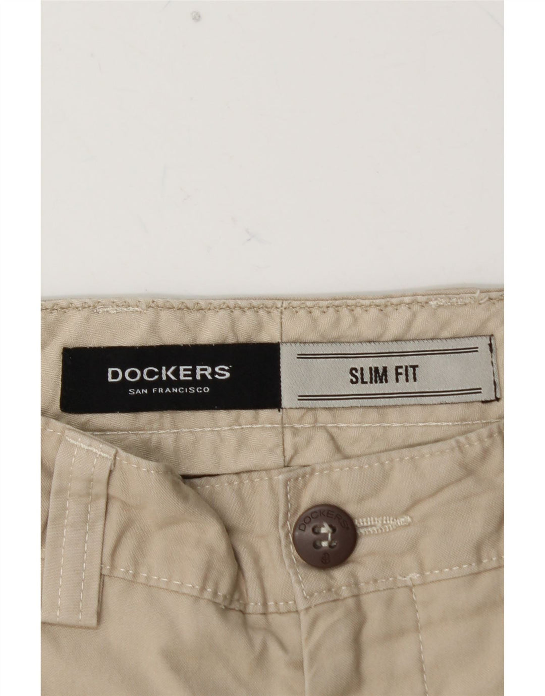 DOCKERS Calça masculina slim fit Chino W36 L30 algodão bege