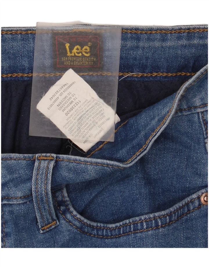 Saia jeans feminina LEE EUA 10 grande W32 algodão azul