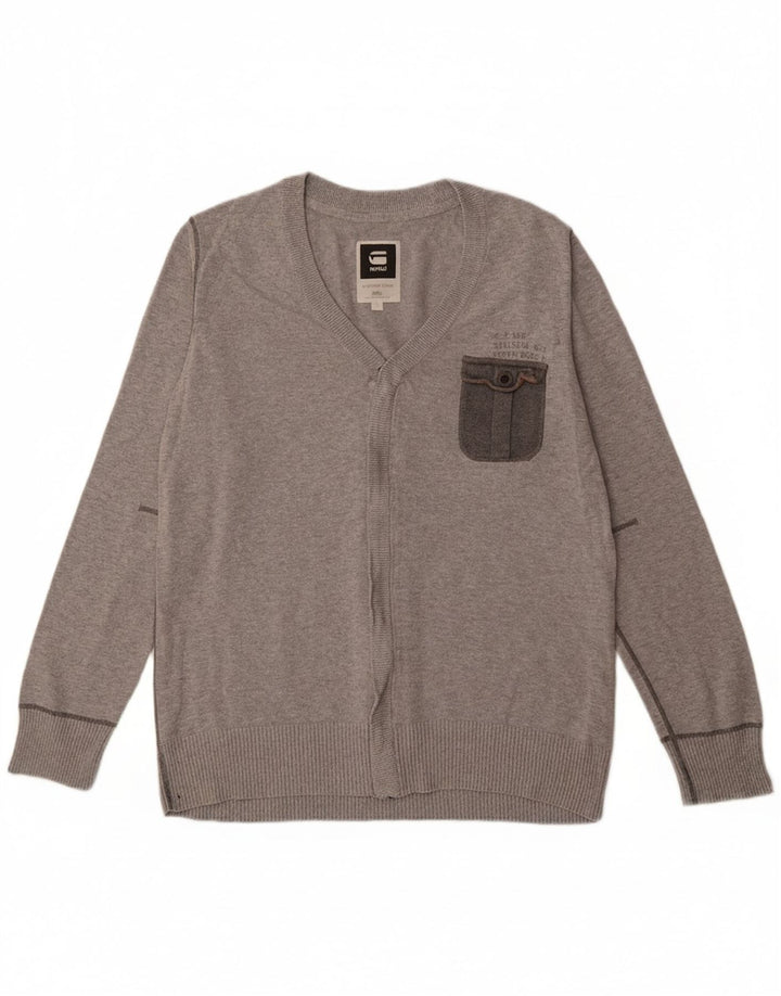 Suéter cardigã masculino G-STAR XL algodão cinza