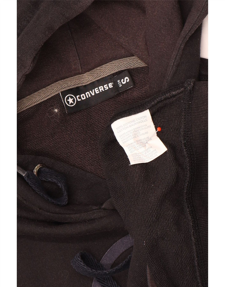 Converse masculino gráfico moletom com capuz pequeno algodão preto