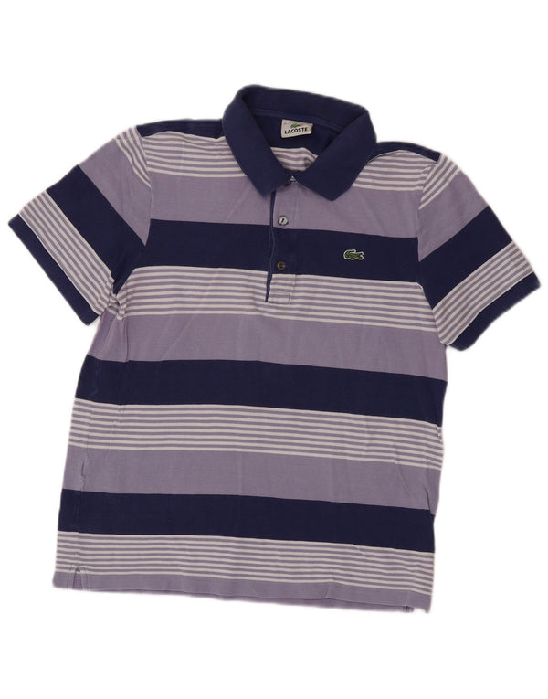 Camisa polo masculina Lacoste tamanho 4 listrado roxo médio