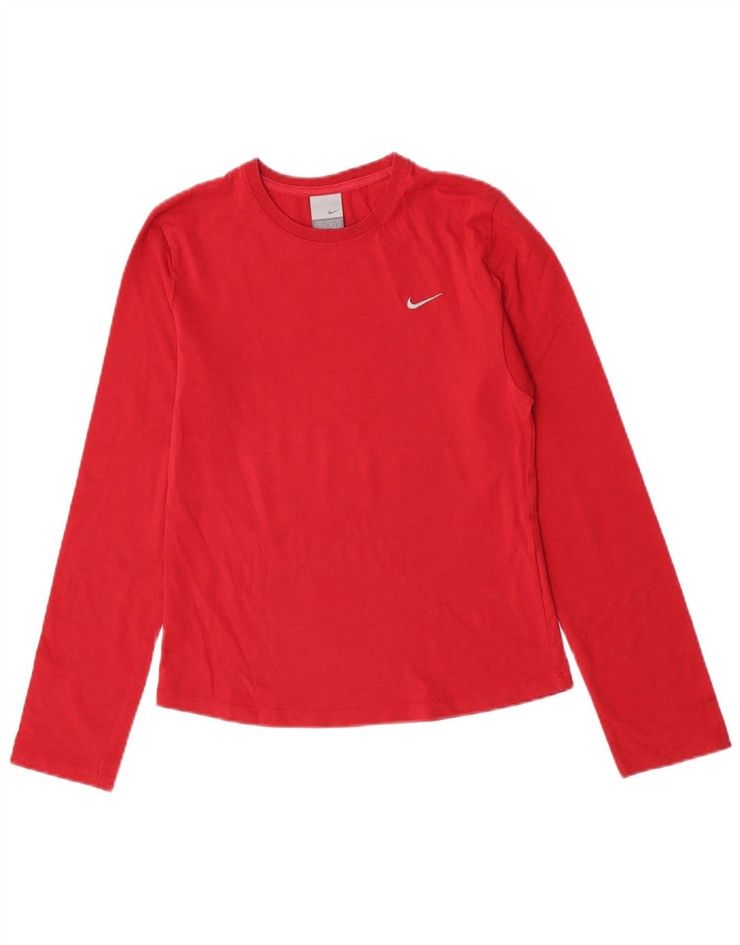 Top feminino Nike manga comprida UK 10/12 médio algodão vermelho