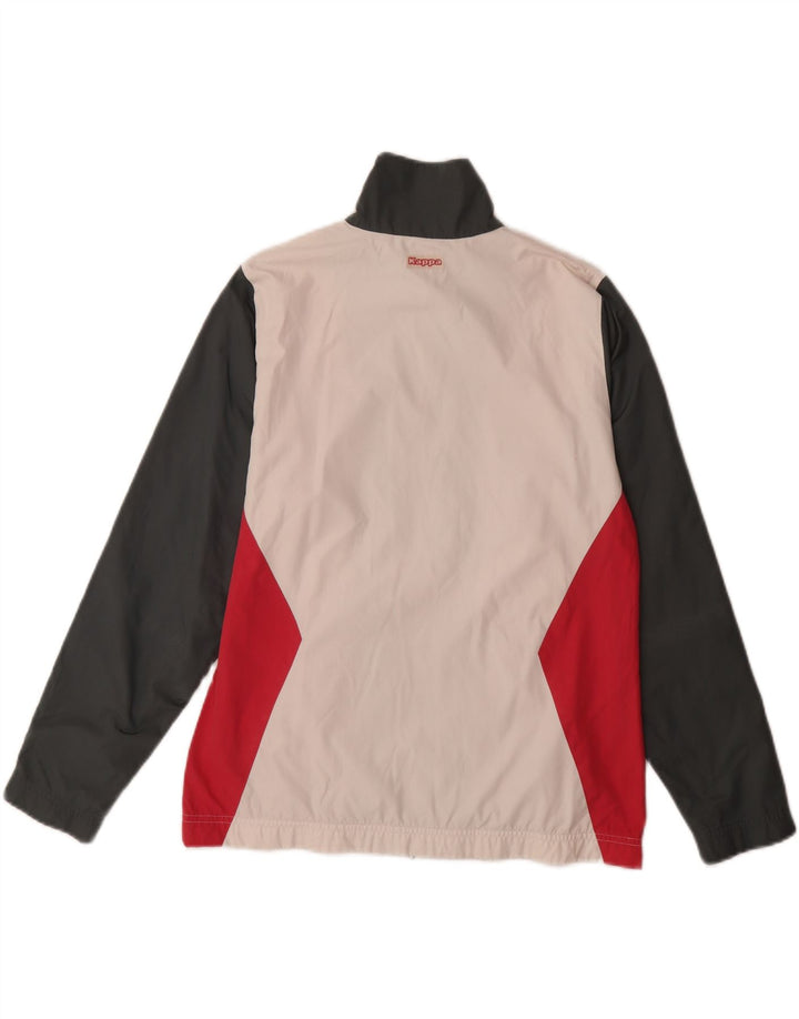 KAPPA Mens Treino Top Jacket Pequeno Poliéster Colorblock Branco